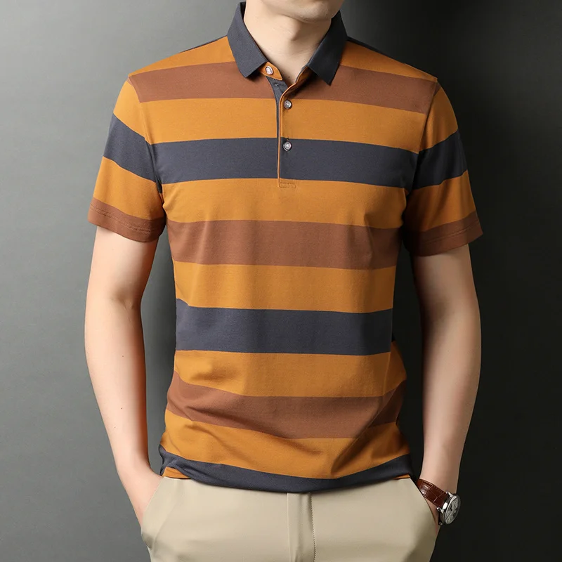 2021 Brand Top Quality Summer Designer Striped Men's Polo Shirt Turn Down Collar Short Sleeve Casual Tops Fashions Men Clothes
2021 Brand Top Quality Summer Designer Striped Men's Polo Shirt Turn Down Collar Short Sleeve Casual Tops Fashions Men Clothes