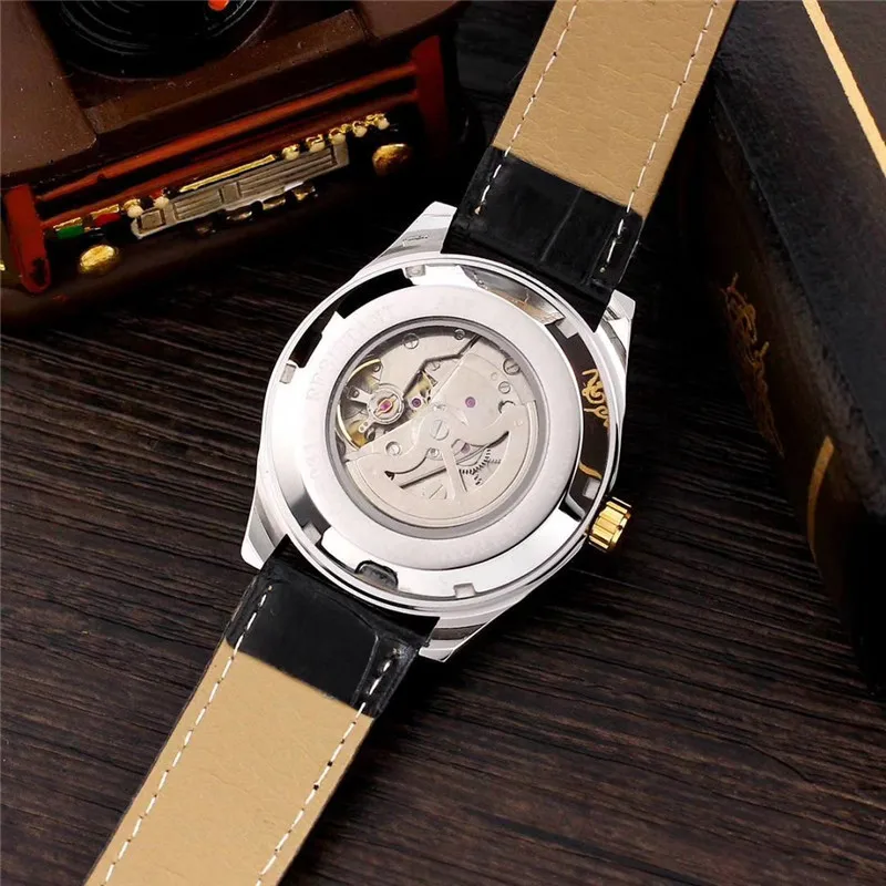 Swiss brand mechanical watch automatic calfskin strap fashion trend high quality high quality aaa watch
Swiss brand mechanical watch automatic calfskin strap fashion trend high quality high quality aaa watch