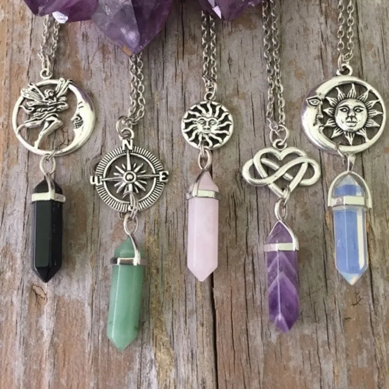 Trendy Necklace Natural Colored Crystal Pendant Pentagram Hexagon Chakra Pendant Necklace for Men Women Party Gift
Trendy Necklace Natural Colored Crystal Pendant Pentagram Hexagon Chakra Pendant Necklace for Men Women Party Gift