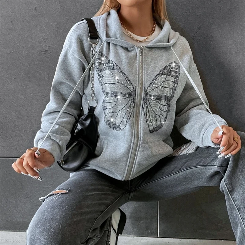 Y2K Rhinestone Butterfly Zip Up Hoodie 2021 Autumn Gothic Hoodies Women Grunge Hooded Oversized Jacket Winter Women's Clothing
Y2K Rhinestone Butterfly Zip Up Hoodie 2021 Autumn Gothic Hoodies Women Grunge Hooded Oversized Jacket Winter Women's Clothing