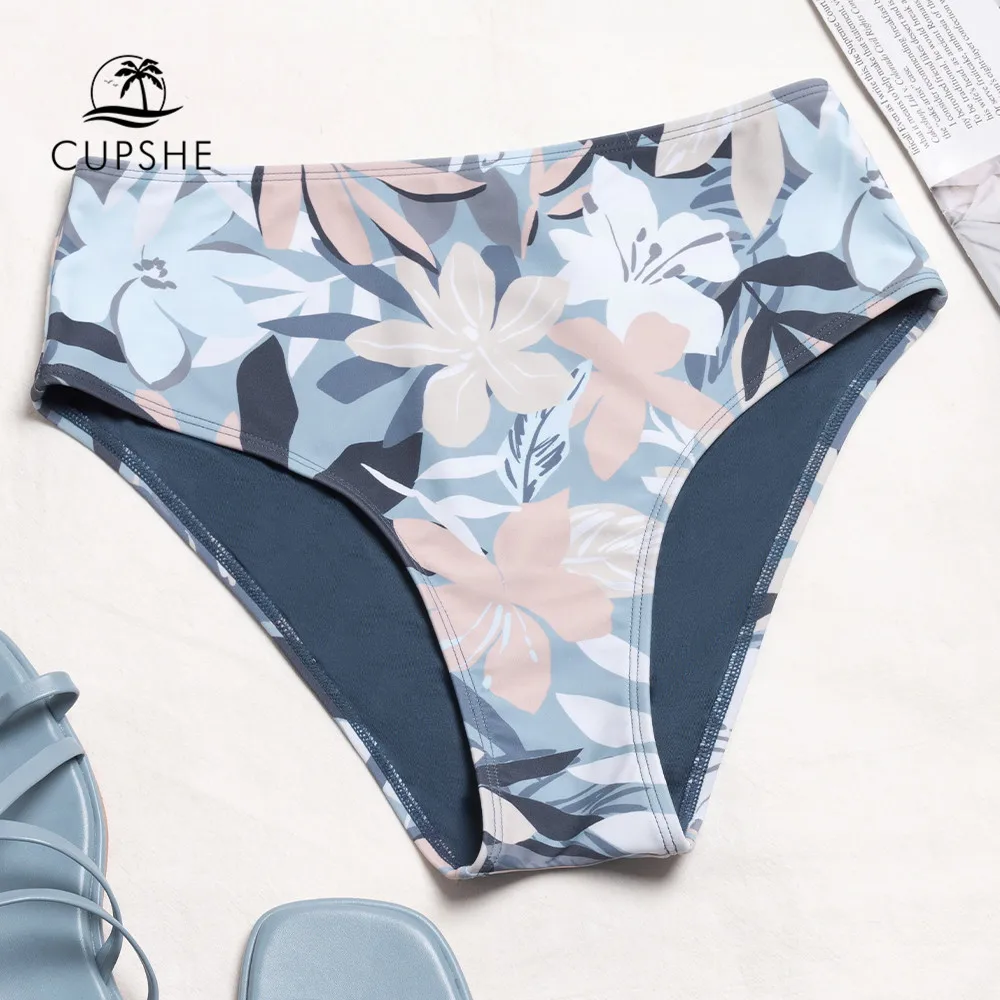 CUPSHE Blue Floral High Waist Bikini Bottom Swimsuit For Women Sexy Mid Cut Pants Brief 2022 Separate Brazilian Swimwear Bottoms
CUPSHE Blue Floral High Waist Bikini Bottom Swimsuit For Women Sexy Mid Cut Pants Brief 2022 Separate Brazilian Swimwear Bottoms