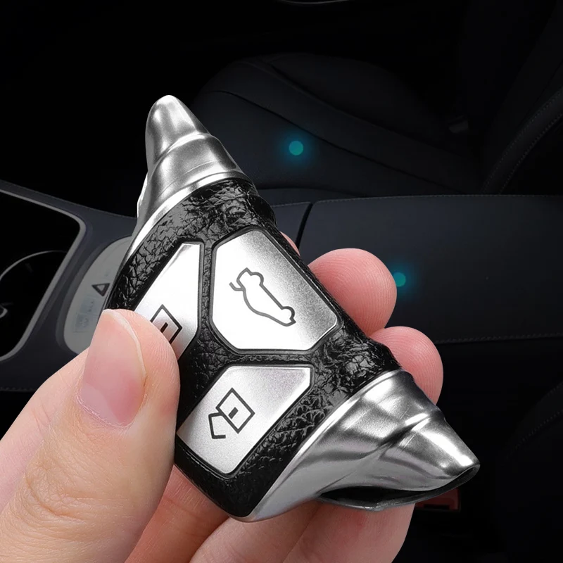 PC + TPU кожаный чехол для автомобильного ключа Audi A4 Новый A4L A5 A6L S4 S5 S7 B9 8W Q7 4M Q5 TT TTS RS