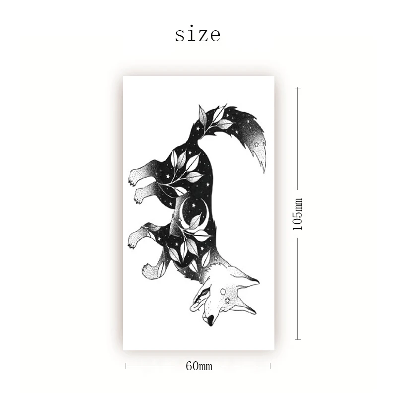 Cute Wolf Moon Star Leaves Temporary Tatoo Arm Waist Waterproof Kid Women Men Body Art Fake Tattoo Stickers Tatoos Black Cartoon
Cute Wolf Moon Star Leaves Temporary Tatoo Arm Waist Waterproof Kid Women Men Body Art Fake Tattoo Stickers Tatoos Black Cartoon