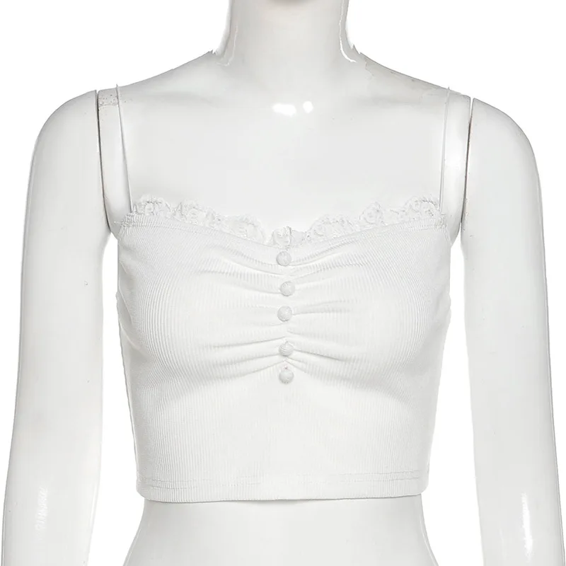 Sexy Women Lace Crop Top mujer Spaghetti Strap White Backless Tees Sleeveless Tops Y2K Tank Top Frill Ruched Retro Camis
Sexy Women Lace Crop Top mujer Spaghetti Strap White Backless Tees Sleeveless Tops Y2K Tank Top Frill Ruched Retro Camis