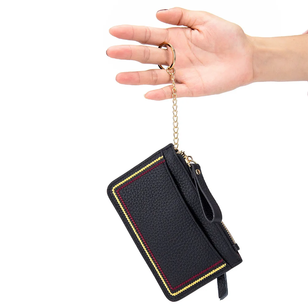 New 2021 Versatile Lady Wallet Contrast Color Key Ring Chain Style Real Top Layer Cow Leather Zipper Coins Pocket Purse
New 2021 Versatile Lady Wallet Contrast Color Key Ring Chain Style Real Top Layer Cow Leather Zipper Coins Pocket Purse