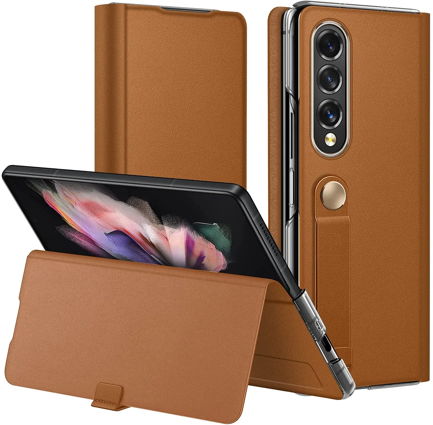 Luxury Leather For Samsung Galaxy Z Fold 3 5G Case Strap Holder Flip Cover For Samsung Z Fold3 Back Case Wristband Fundas
Luxury Leather For Samsung Galaxy Z Fold 3 5G Case Strap Holder Flip Cover For Samsung Z Fold3 Back Case Wristband Fundas