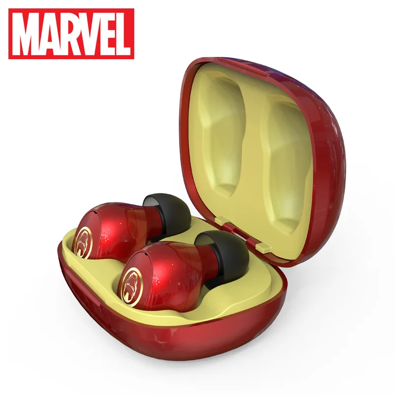 

Marvel Certified Bluetooth V5.0 Earbuds Iron Man TWS Wireless Stereo Earphones Support Linking Two Mobile Phone Captain America