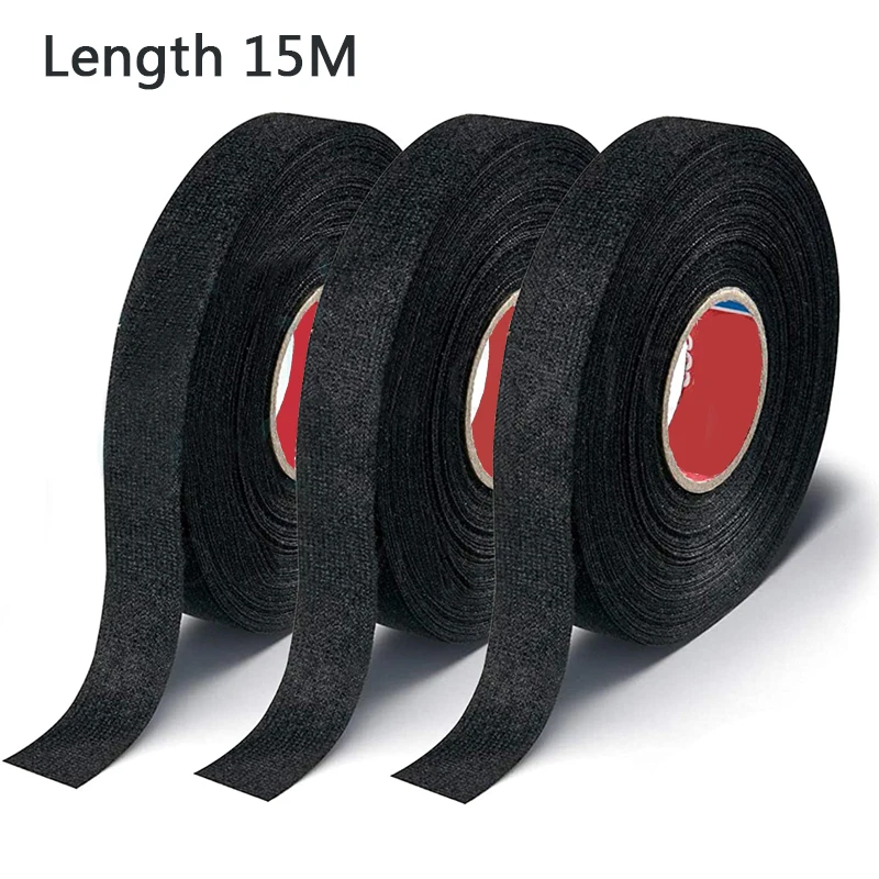 

15 Meter Heat-resistant Flame Retardant Tape Coroplast Adhesive Cloth Tape For Car Cable Harness Wiring Loom Protection