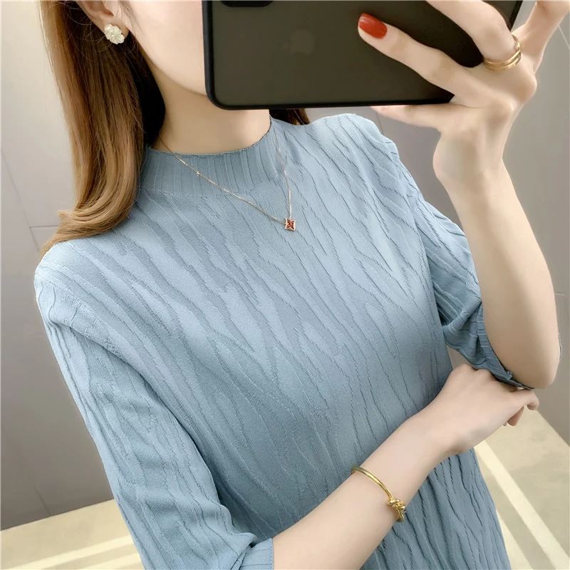 New Sale 19842 (6 Room 1 Row of No. 3) Make Ice Silk Pure Color And A Half High Collar Short Sleeve Turtleneck Sweater 34
New Sale 19842 (6 Room 1 Row of No. 3) Make Ice Silk Pure Color And A Half High Collar Short Sleeve Turtleneck Sweater 34