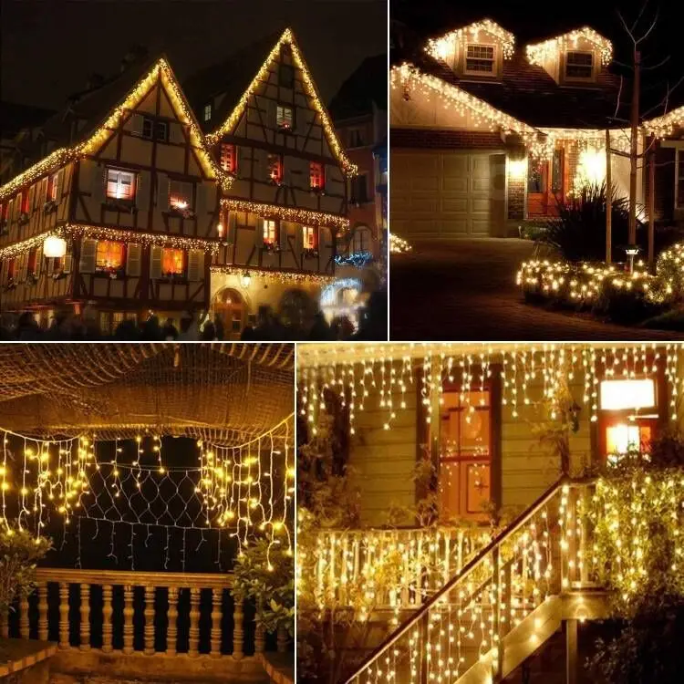 Christmas String Lights 5M LED Curtain Icicle Garland String Lights Droop 0.4-0.6m Decoration for Eaves Garden Street Outdoor
Christmas String Lights 5M LED Curtain Icicle Garland String Lights Droop 0.4-0.6m Decoration for Eaves Garden Street Outdoor