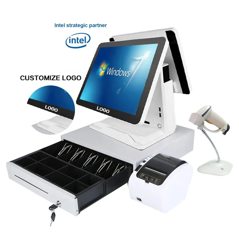 

Hot selling ComPOSxb 15+15'' capacitive touch Cash Register dual screen monitor pos system Point of Sales