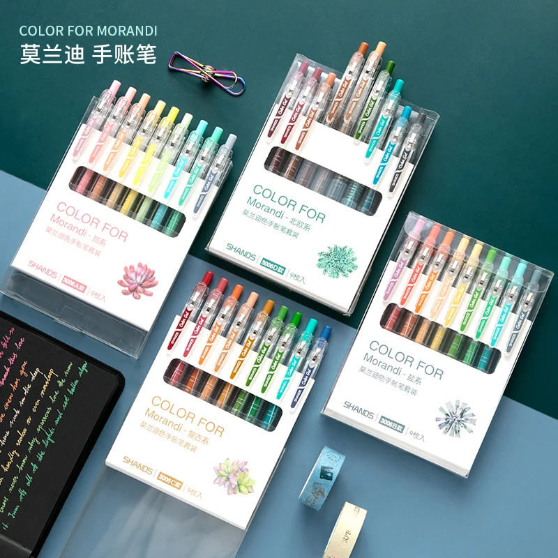9pcs/pack Press Type Portable Morandi Color Gel Pens Diy Graffiti Drawing Pen Marker School Stationery
9pcs/pack Press Type Portable Morandi Color Gel Pens Diy Graffiti Drawing Pen Marker School Stationery