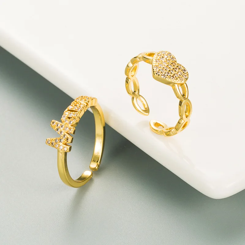 New Trend Rings Simple Love Letter Zircon Ring Copper Plated Gold Opening Adjustable Ring Festival Gift Jewelry for Women 2021
New Trend Rings Simple Love Letter Zircon Ring Copper Plated Gold Opening Adjustable Ring Festival Gift Jewelry for Women 2021
