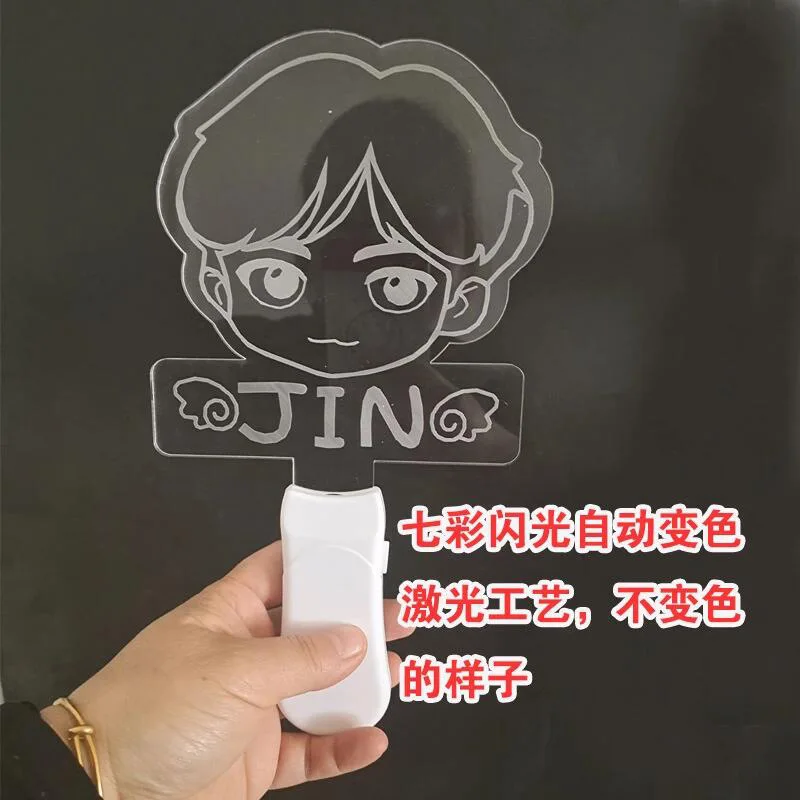 KPOP Bangtan Boys lightstick Acrylic fluorescent flashing stick Cartoon staff image flash stick for concert
KPOP Bangtan Boys lightstick Acrylic fluorescent flashing stick Cartoon staff image flash stick for concert