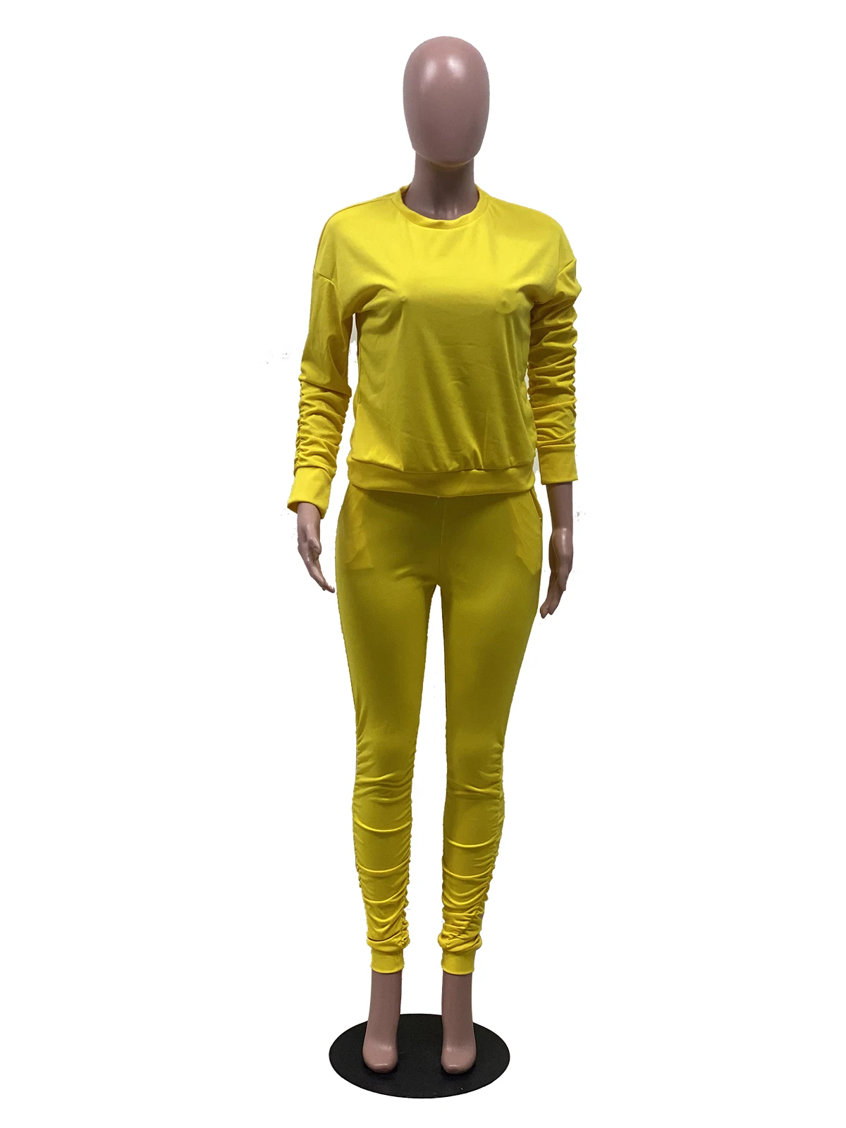 Autumn Sports Clothes Sets Women Sports 2-piece Outfit Set Long Sleeve Ruched Top+Pants Set for Ladies Female
Autumn Sports Clothes Sets Women Sports 2-piece Outfit Set Long Sleeve Ruched Top+Pants Set for Ladies Female