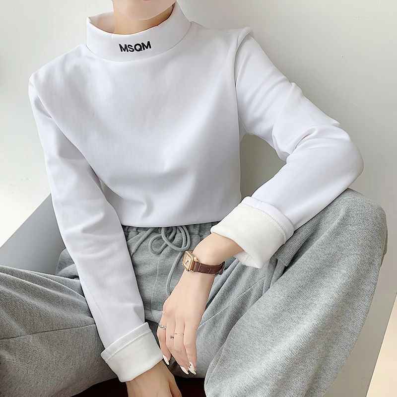 Make firm offers a high collar with velvet render unlined upper garment of female new winter long sleeve T-shirt brim cultivate
Make firm offers a high collar with velvet render unlined upper garment of female new winter long sleeve T-shirt brim cultivate