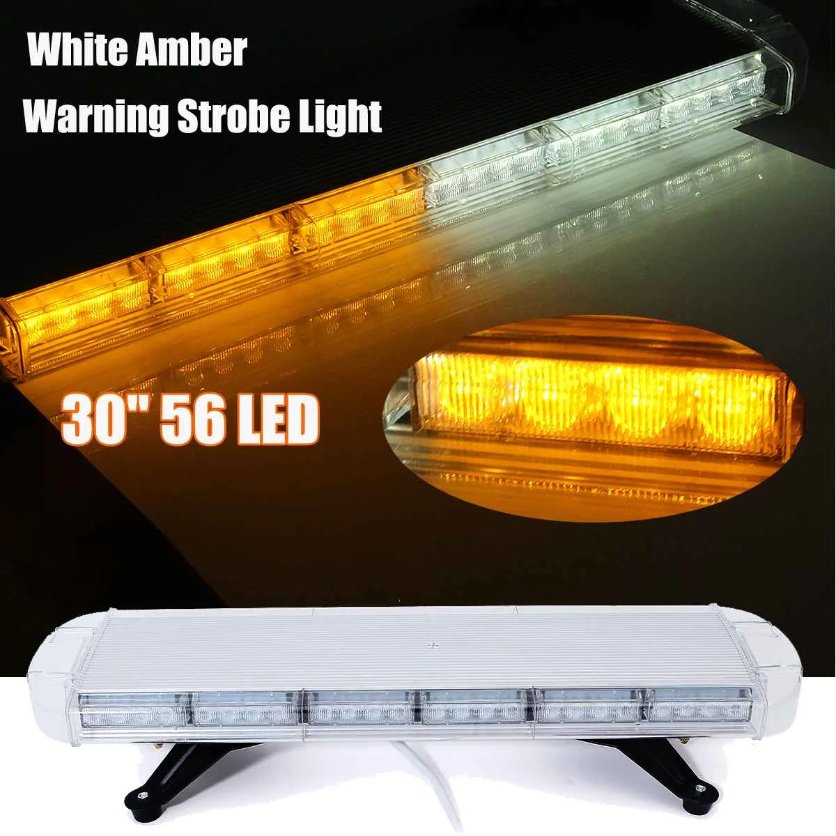 Double Side 30'' 56 LED Truck Vehicle Car Emergency Flash Light Bar LED Strobe Warning Light Amber White 12V 24V
Double Side 30'' 56 LED Truck Vehicle Car Emergency Flash Light Bar LED Strobe Warning Light Amber White 12V 24V