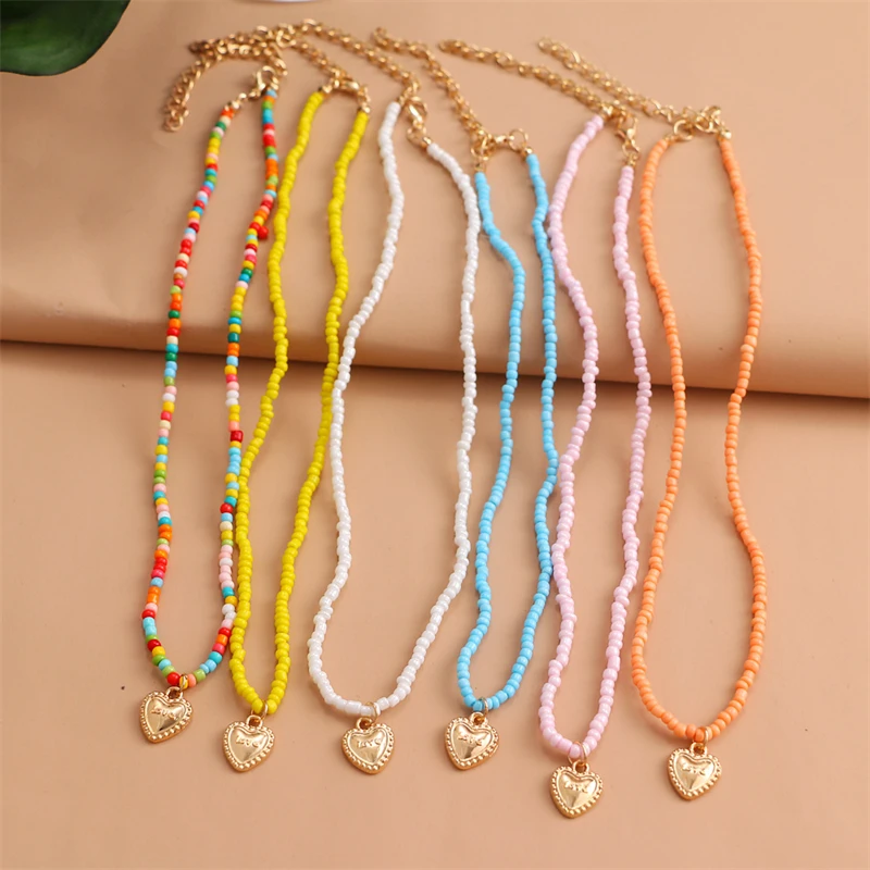 Bohemian Love Shape Pendant Simple Fashion Trend Candy Color Acrylic Beaded Necklace Women's Party Accessories Gift
Bohemian Love Shape Pendant Simple Fashion Trend Candy Color Acrylic Beaded Necklace Women's Party Accessories Gift