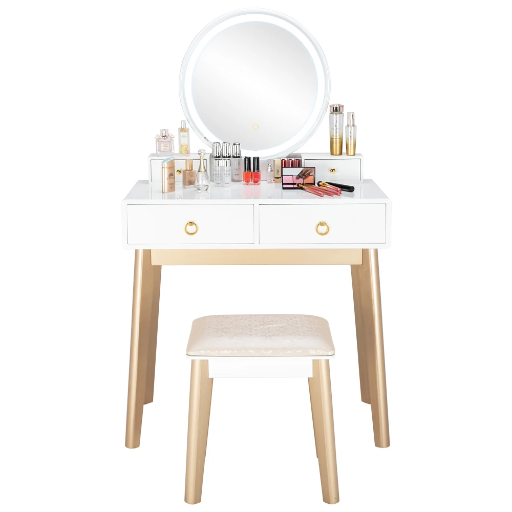 Dressing Table Bedroom Light Luxury Real Wood Simple Dressers Makeup Table With Lamp Three Color Adjustable US Warehouse
Dressing Table Bedroom Light Luxury Real Wood Simple Dressers Makeup Table With Lamp Three Color Adjustable US Warehouse