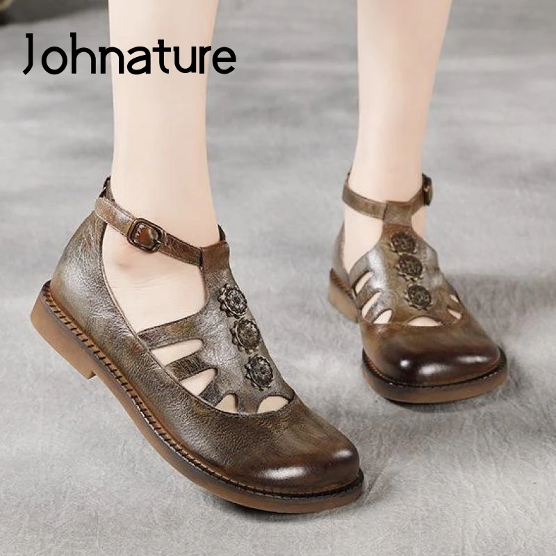 Johnature Flats Women Shoes Genuine Leather Retro Buckle Strap 2021 New Spring/Autumn Handmade Concise Sewing Ladies Shoes
Johnature Flats Women Shoes Genuine Leather Retro Buckle Strap 2021 New Spring/Autumn Handmade Concise Sewing Ladies Shoes