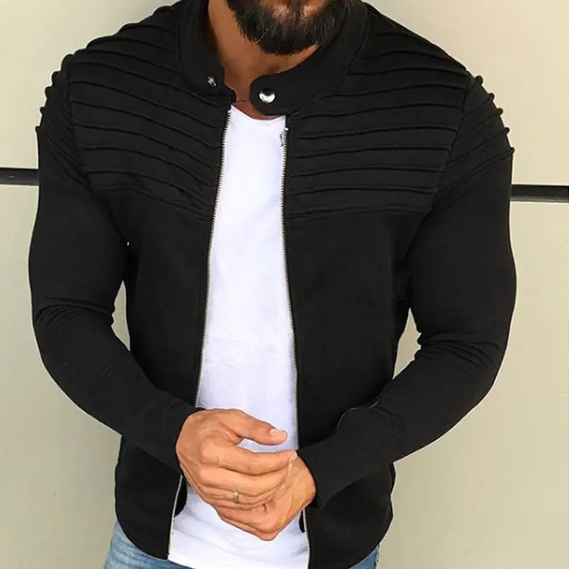 Men Autumn Stripe Slim Zipper Streetwear Coats Casual Pleated Long Sleeve Patchwork Coats Fashion Solid Sweatshirt Cardigan Men
Men Autumn Stripe Slim Zipper Streetwear Coats Casual Pleated Long Sleeve Patchwork Coats Fashion Solid Sweatshirt Cardigan Men
