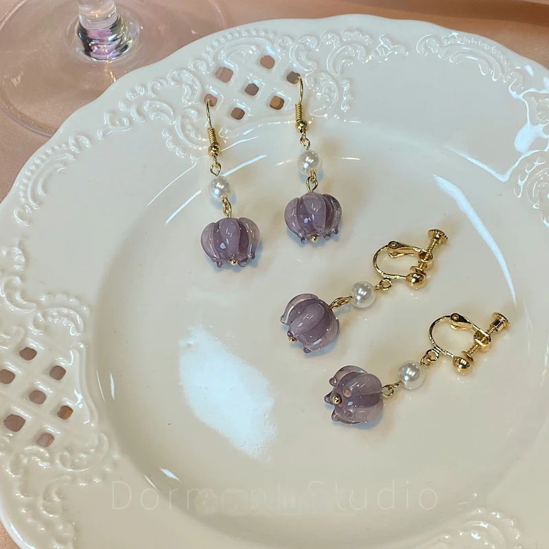 LOVOACC Vintage Purple Color Campanula Dangle Earrings for Women Romantic Imitation Pearl Flower Long Drop Earring Party Jewelry
LOVOACC Vintage Purple Color Campanula Dangle Earrings for Women Romantic Imitation Pearl Flower Long Drop Earring Party Jewelry