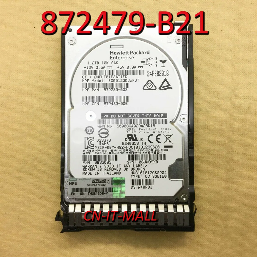 2.5 1.2TB 872479-B21 872737-001 876938-002 872283-002 781514-001 1.2T SAS 10K 2.5 12G Hard Drive
2.5 1.2TB 872479-B21 872737-001 876938-002 872283-002 781514-001 1.2T SAS 10K 2.5 12G Hard Drive