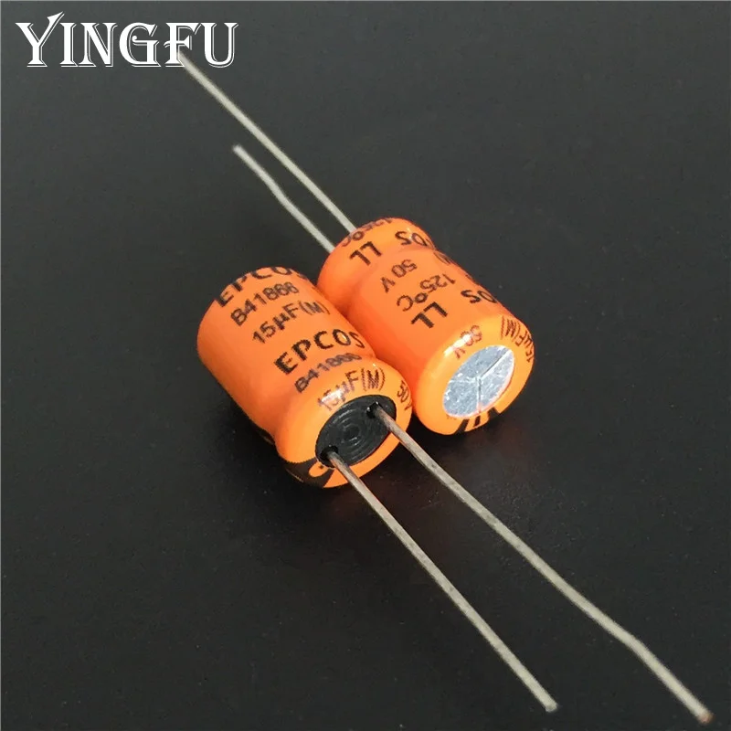 10 шт. 15 мкФ 50V EPCOS LL B41866 Series 8x12mm 125 ° c 50V15uF высокий пульсационный ток алюминиевый