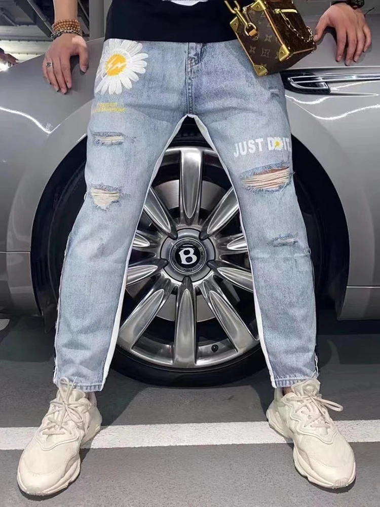 2021 New European And American Ins High Street Splash Paint Wash Water Elastic Hole Jeans Mens Slim Leggings Flower Jeans Hombre
2021 New European And American Ins High Street Splash Paint Wash Water Elastic Hole Jeans Mens Slim Leggings Flower Jeans Hombre
