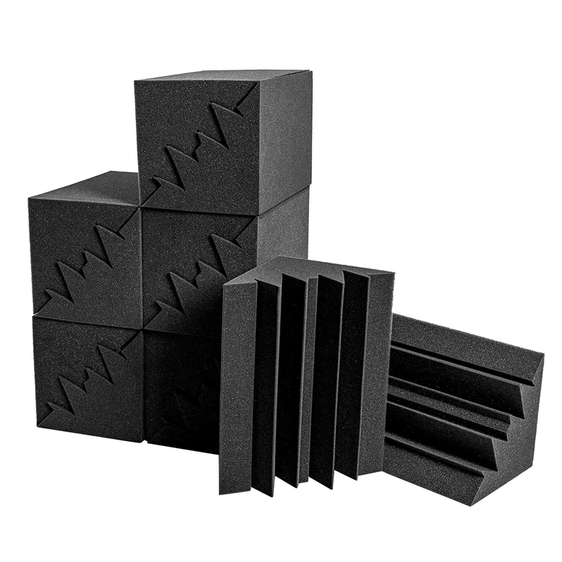 

Acoustic Foam Bass Trap Studio Foam 12 Pack 12 inch x 7 inch x 7 inch Soundproof Padding Wall Panels Corner Block Finish