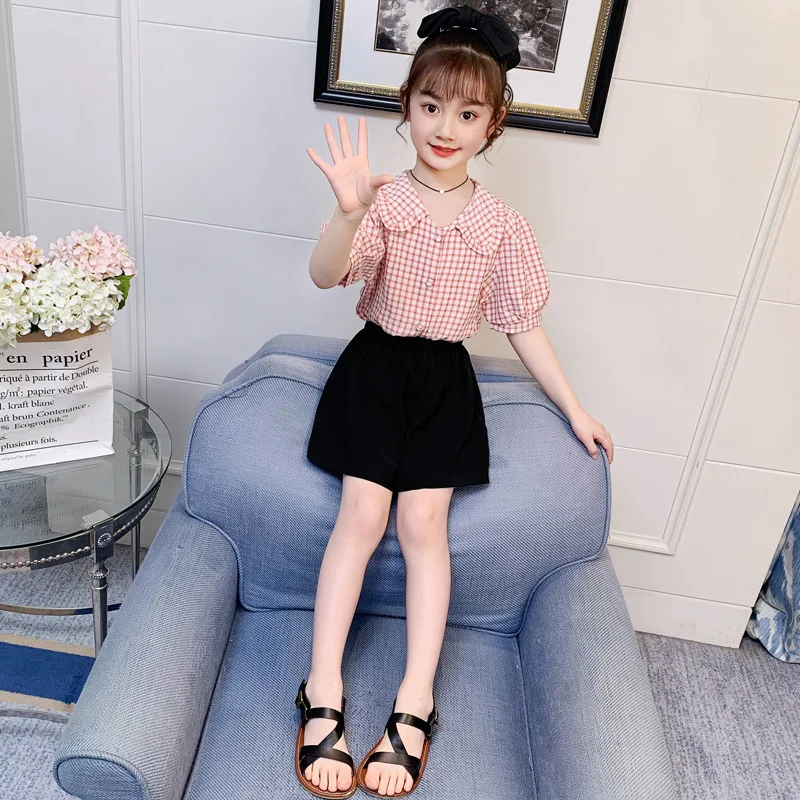 Girls Summer Clothes New Children Plaid Short Sleeve Tops+ Shorts 2PCS Sets Baby Girls Clothing Suit Fashion Kids Outfits
Girls Summer Clothes New Children Plaid Short Sleeve Tops+ Shorts 2PCS Sets Baby Girls Clothing Suit Fashion Kids Outfits