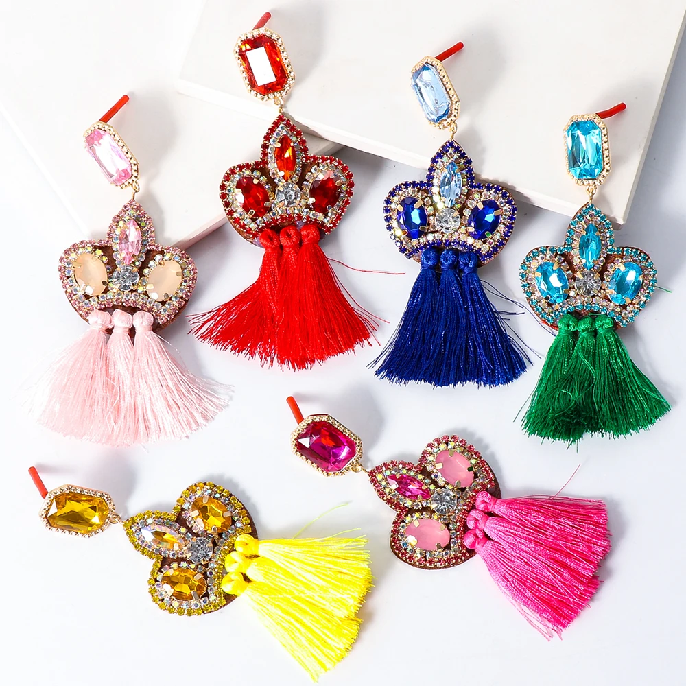 New Long Boho Colorful Earrings Flower Tassel Earrings Rhinestones Pendant Crystal Statement Earrings For Women Jewelry Gift
New Long Boho Colorful Earrings Flower Tassel Earrings Rhinestones Pendant Crystal Statement Earrings For Women Jewelry Gift