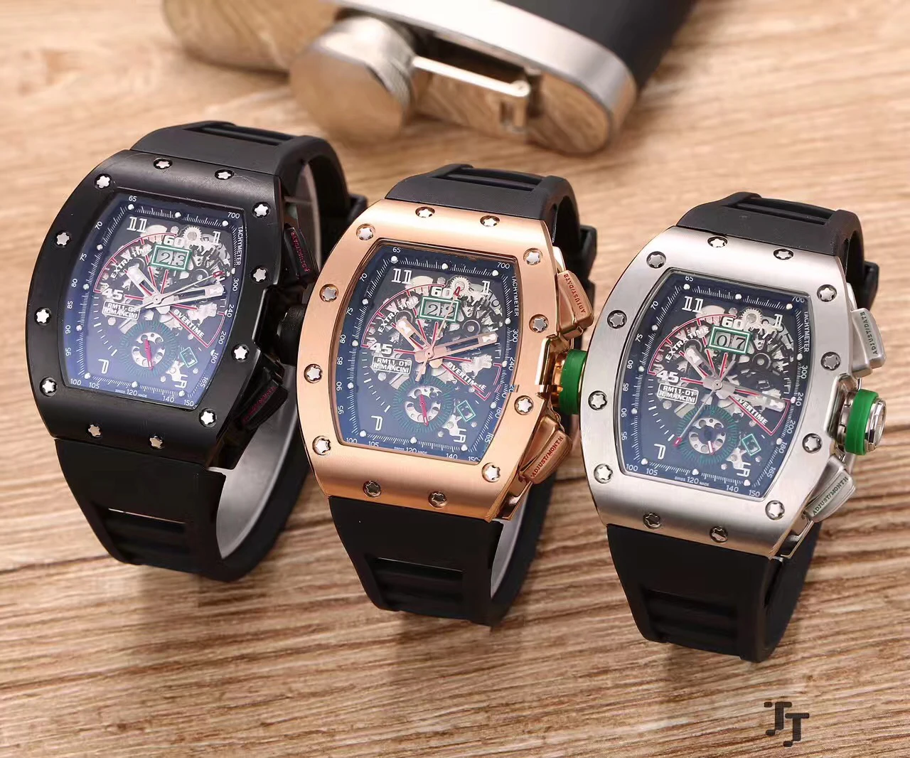 Classic New Rubber Men Watch Sapphire Automatic Mechanical Rose Gold Silver Black Green GMT Dual Time Skeleton Dial Watches
Classic New Rubber Men Watch Sapphire Automatic Mechanical Rose Gold Silver Black Green GMT Dual Time Skeleton Dial Watches
