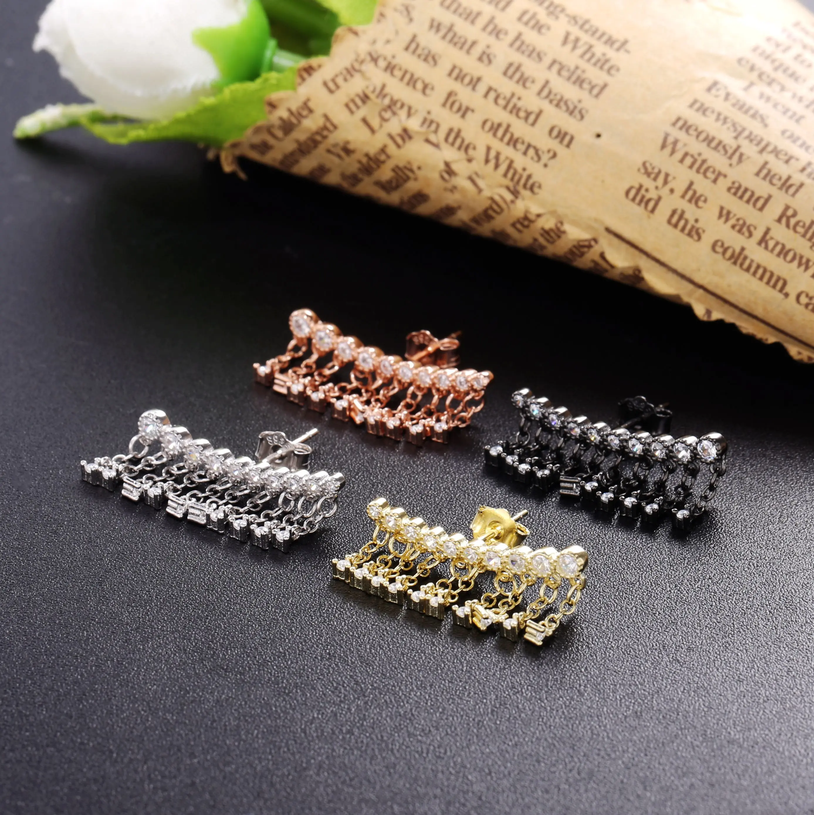 Slovecabin 925 Sterling Silver Full Zircon Tassel Pendant Drop Earring For Women Christmas Romantic Dangle Crystal Chain Jewelry 
Slovecabin 925 Sterling Silver Full Zircon Tassel Pendant Drop Earring For Women Christmas Romantic Dangle Crystal Chain Jewelry