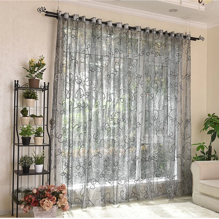 

Modern Bird Nest Embroidered Tulle Curtains for Living room Window Treatment Sheer Voile Curtain for Bedroom Custom Home Decer