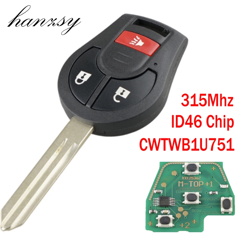 2+1/3 Buttons For NISSAN Qashqai Sunny Sylphy Tiida X-Trail Rogue Versa 2008-2016 Car Remote key CWTWB1U751 ID46 Chip 315Mhz
2+1/3 Buttons For NISSAN Qashqai Sunny Sylphy Tiida X-Trail Rogue Versa 2008-2016 Car Remote key CWTWB1U751 ID46 Chip 315Mhz