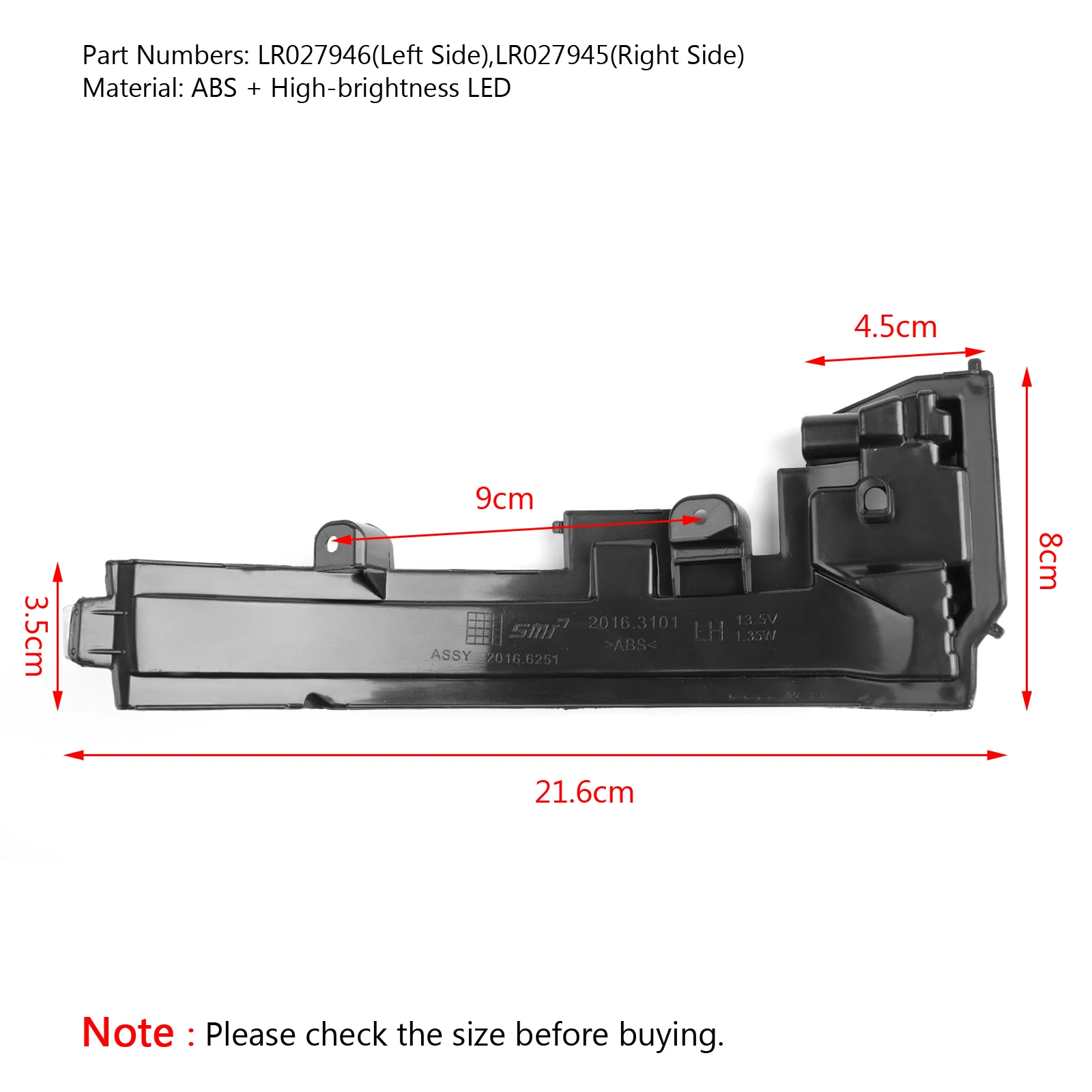 Topteng Side Mirror Turn Signal Light For Land Range For Rover Sport 2014-2016 For Evoque Turn Signal Light Car Accessories
Topteng Side Mirror Turn Signal Light For Land Range For Rover Sport 2014-2016 For Evoque Turn Signal Light Car Accessories