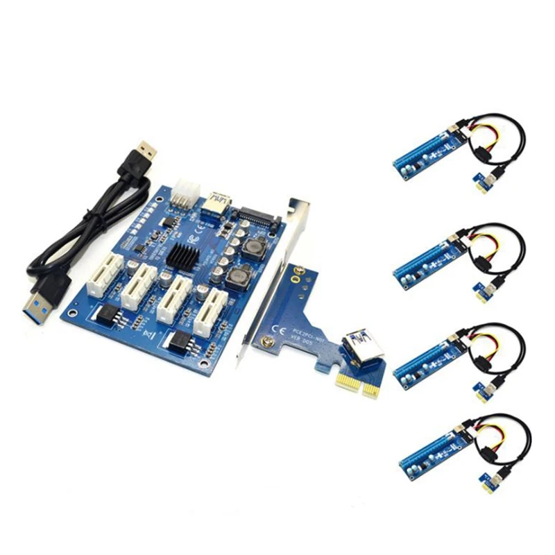 PCI-E X1To4PCI-E X16 Расширенный комплект с портом от 1 до 4, PCI Экспресс переключатель, усилитель концентратора, 4-контактная USB Райзер-карта для майни...
PCI-E X1To4PCI-E X16 Расширенный комплект с портом от 1 до 4, PCI Экспресс переключатель, усилитель концентратора, 4-контактная USB Райзер-карта для майни...