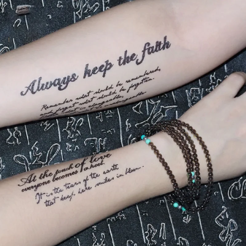 4Pcs/Set Waterproof Temporary Tattoo Sticker Creative Personality English Letter Sentence Tattoo Fake Tattoo Wholesale
4Pcs/Set Waterproof Temporary Tattoo Sticker Creative Personality English Letter Sentence Tattoo Fake Tattoo Wholesale