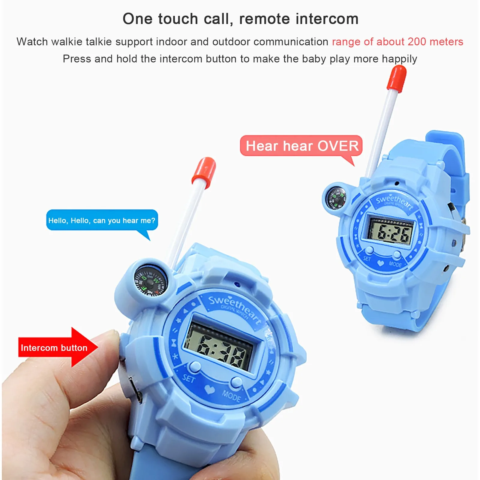 1Pair Watch Wireless Walkie Talkie Multifunction USB Charging Watch kids toys gifts fun in outdoor activities high quality
1Pair Watch Wireless Walkie Talkie Multifunction USB Charging Watch kids toys gifts fun in outdoor activities high quality