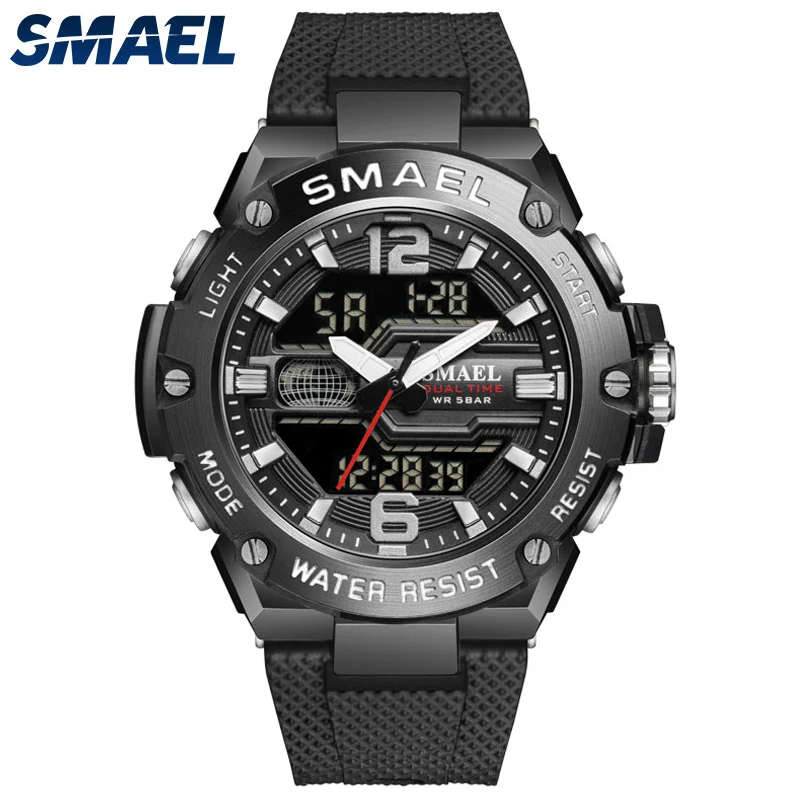 SMAEL 8033 Sport Waterproof Wristwatches For Men Sport Waterproof Military Army Date Watches Double Display Digital Quartz Watch
SMAEL 8033 Sport Waterproof Wristwatches For Men Sport Waterproof Military Army Date Watches Double Display Digital Quartz Watch
