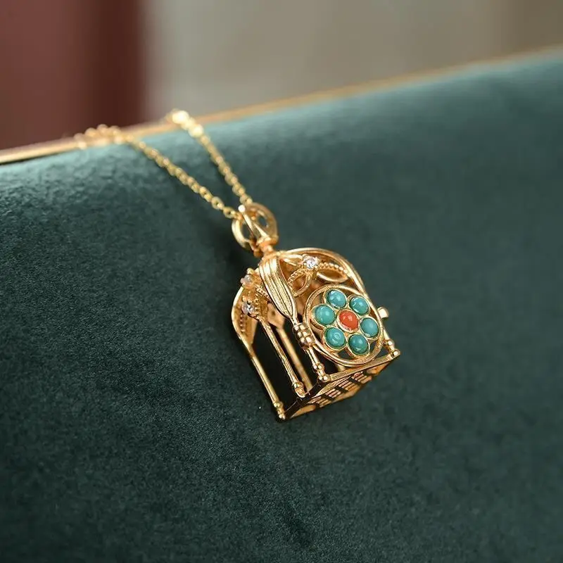 Original S925 Sterling Silver Gilding Natural Turquoise Classical High-End Versatile Niche for a Statue of the Buddha Openable P
Original S925 Sterling Silver Gilding Natural Turquoise Classical High-End Versatile Niche for a Statue of the Buddha Openable P