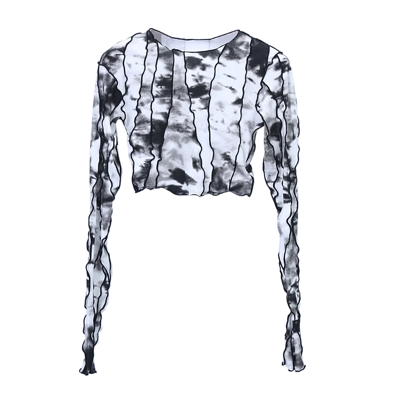 Mishpply2021 spring women's new tie dye slim long sleeve personalized T-shirt ijb1162076 
Mishpply2021 spring women's new tie dye slim long sleeve personalized T-shirt ijb1162076