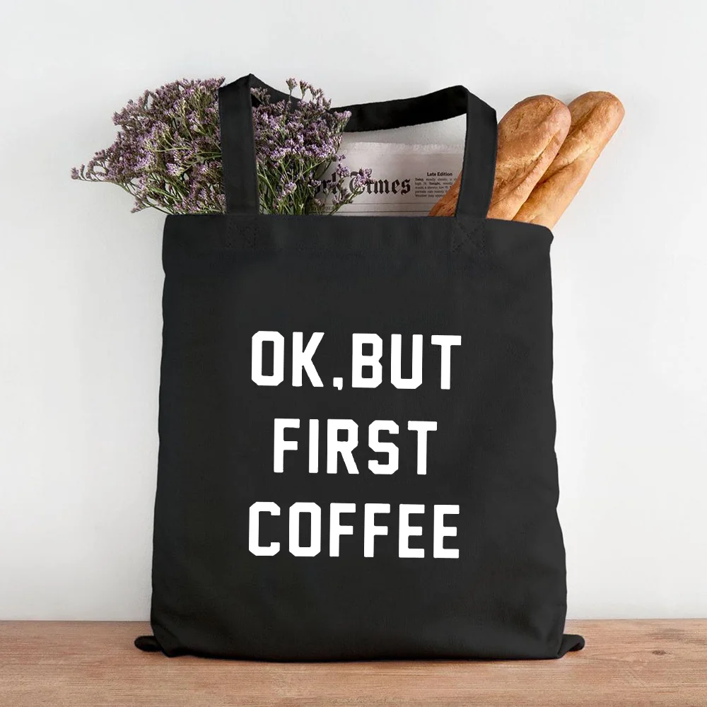 Fashion Women Black Shopping Tote Bag with Coffee Letter Shoulder Canvas Cloth Travel Bag Shopper Reusable Mom Life Book Bag
Fashion Women Black Shopping Tote Bag with Coffee Letter Shoulder Canvas Cloth Travel Bag Shopper Reusable Mom Life Book Bag