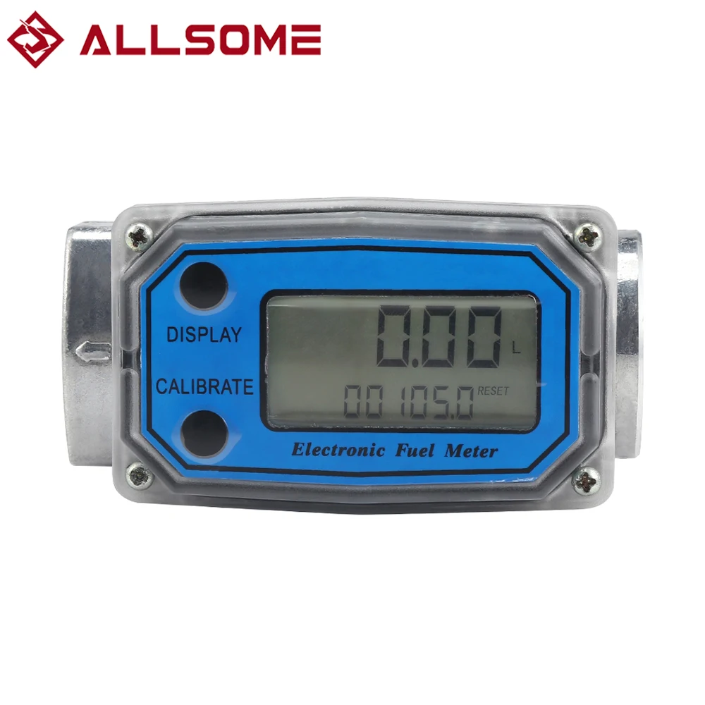 ALLSOME 5-120L/Min LED Digital Turbine Flowmeter For Liquid Diesel Fuel Flow Meter Water Flow Meter
ALLSOME 5-120L/Min LED Digital Turbine Flowmeter For Liquid Diesel Fuel Flow Meter Water Flow Meter