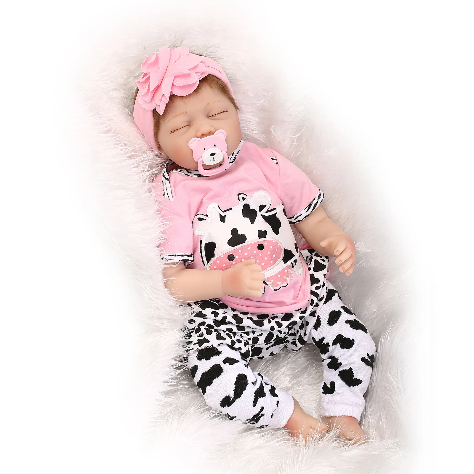 Модель настоящая силиконовая кукла для новорожденных милая мягкая Спящая