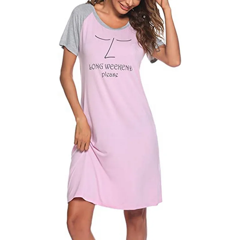 WENYUJH 2021 Women's Dress Nightgowns Sleepshirts Sleepwear Cute Sleep Shirt Letter Printed Night Dress Short Sleeve Nightwear
WENYUJH 2021 Women's Dress Nightgowns Sleepshirts Sleepwear Cute Sleep Shirt Letter Printed Night Dress Short Sleeve Nightwear