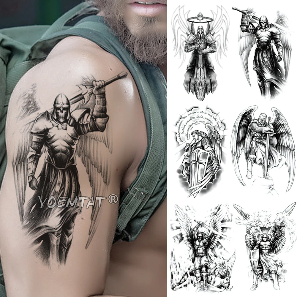 Wing Holy Angel Waterproof Temporary Tattoo Sticker Brave knight Warrior Flash Tattoos Body Art Arm Fake Tatoo
Wing Holy Angel Waterproof Temporary Tattoo Sticker Brave knight Warrior Flash Tattoos Body Art Arm Fake Tatoo