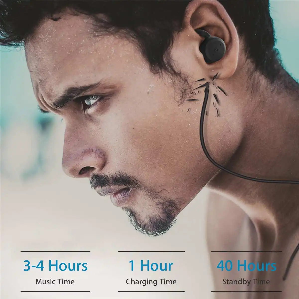TWS bluetooth 5.0 Detachable Earhooks Earphones Headphone IPX7 Waterproof Sport 360 Degree HD Heavy Bass Earbud Headset with Mic |
