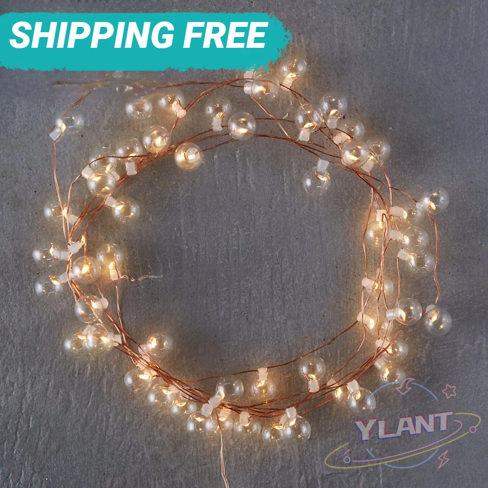 YLANT 50 LED Copper String Bulbs Glass Bubble Decorative Christmas Festoon Lights for Holiday Home Decoration Garland
YLANT 50 LED Copper String Bulbs Glass Bubble Decorative Christmas Festoon Lights for Holiday Home Decoration Garland